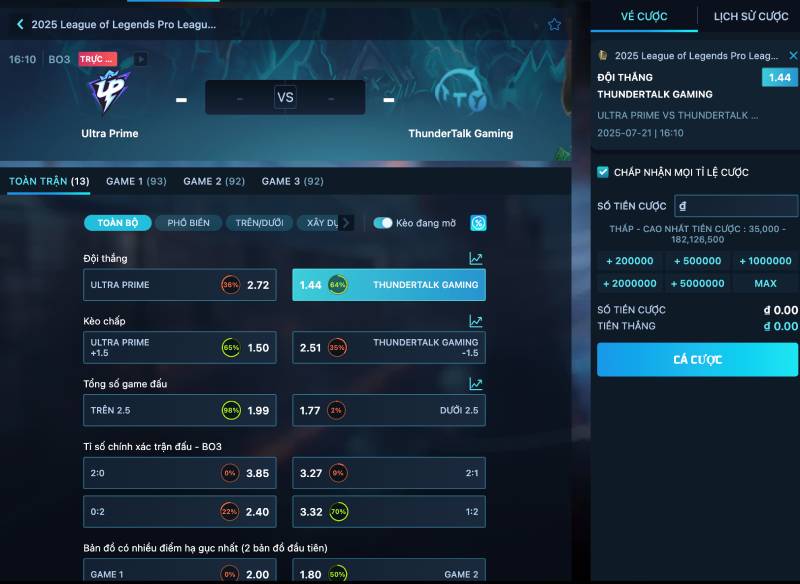 Chiến thuật cá cược eSports thực chiến