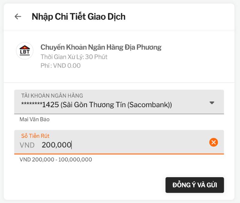 Nhận tiền về qua chuyển khoản ngân hàng nội địa